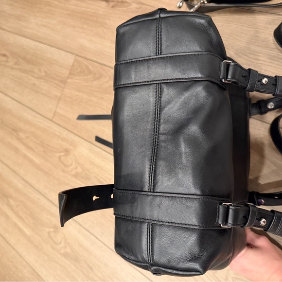 Black leather All Saints Fin Shoulder Backpack - Picture 5 of 11